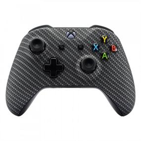 img 4 attached to 🎮 Enhance Your Xbox Gaming Experience with eXtremeRate Black Silver Carbon Fiber Faceplate Cover for Xbox One Wireless Controller 1708