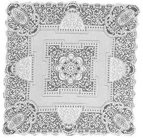 img 1 attached to 🕊️ White Heritage Lace Canterbury Classic Table Topper, 36x36-Inch