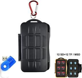 img 1 attached to LXH 24 Slots Memory Card Case Holder SD SDHC SDXC CF MSD TF Micro SD Card Durable Waterproof Storage Computer Camera Card Cartridge With Carabiner &Amp