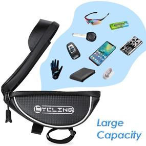 img 2 attached to 📱 AUTOWT Bike Phone Front Frame Bag, Waterproof Bicycle Cellphone Mount Pack Cycling Top Tube Handlebar Bag Sensitive Touch Screen Case for iPhone 7 8 Plus Up to 6.5" (Enhanced Version)