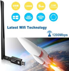 img 3 attached to 📶 Inamax USB WiFi Adapter 1200Mbps, High-speed Wireless Network WiFi Dongle with 5dBi Antenna for PC/Desktop/Laptop/Mac, Dual Band 2.4G/5G 802.11ac, Compatible with Windows 10/8/8.1/7/Vista/XP, Mac10.5-10.15