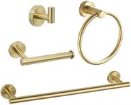 🛁 gold bathroom hardware set with 24 inch towel bar, toilet paper holder, towel ring, robe hook - 4 pieces wall mounted accessories by weiko logo