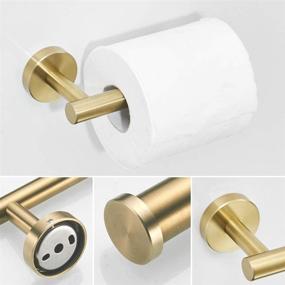 img 1 attached to 🛁 Gold Bathroom Hardware Set with 24 Inch Towel Bar, Toilet Paper Holder, Towel Ring, Robe Hook - 4 Pieces Wall Mounted Accessories by WEIKO