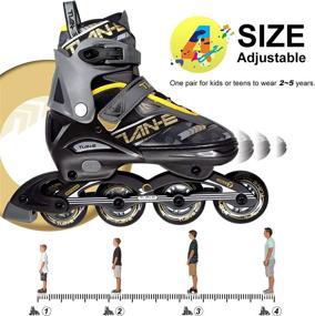 img 2 attached to 🛼 KOVEBBLE Adjustable Inline Skates: Premium Roller Shoes for Kids, Adults, Girls, Boys, Teens, Women, and Men