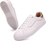 👟 stylish white lace-up classic casual platform jogging skate shoes for women - perfect for walking and daily wear logo