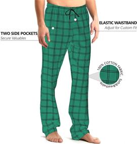 img 3 attached to 🩳 Cool Comfort: Idtswch Inseam Cotton Sleepwear Bottoms for Men - Quality Men's Lounge Pants!