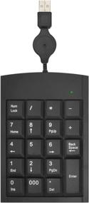 img 1 attached to MythGeek 19-Key Numeric Keypad: Retractable USB Cord, Financial Accounting Number Keyboard for Mac Windows XP Laptop Desktop PC