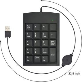 img 3 attached to MythGeek 19-Key Numeric Keypad: Retractable USB Cord, Financial Accounting Number Keyboard for Mac Windows XP Laptop Desktop PC