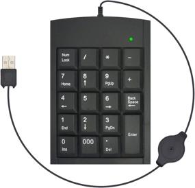 img 4 attached to MythGeek 19-Key Numeric Keypad: Retractable USB Cord, Financial Accounting Number Keyboard for Mac Windows XP Laptop Desktop PC