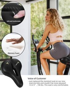 img 3 attached to 🚴 Sportneer Bicycle Seat: Comfortable Memory Foam Padded Bike Saddle for Men and Women, Wide Dual Shock-Absorbing Cushion - Waterproof and Universal Replacement for Mountain/Exercise/Spin Bikes