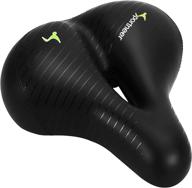 🚴 sportneer bicycle seat: comfortable memory foam padded bike saddle for men and women, wide dual shock-absorbing cushion - waterproof and universal replacement for mountain/exercise/spin bikes logo