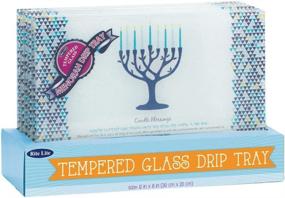 img 1 attached to 🕎 Enhance your Hanukkah decor with the Rite Lite Glass Menorah Drip Tray - Premium Tempered Chanukah Decorations