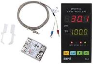 mypin universal digital temperature controller ta6-snr with dual display, ssr-25da relay, and k type thermocouple - accurate to 0.2%, 7 output combinations - ideal for f/c conversion logo