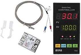 img 1 attached to MYPIN Universal Digital Temperature Controller TA6-SNR with Dual Display, SSR-25DA Relay, and K Type Thermocouple - Accurate to 0.2%, 7 Output Combinations - Ideal for F/C Conversion