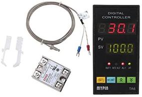 img 2 attached to MYPIN Universal Digital Temperature Controller TA6-SNR with Dual Display, SSR-25DA Relay, and K Type Thermocouple - Accurate to 0.2%, 7 Output Combinations - Ideal for F/C Conversion