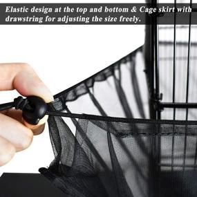 img 2 attached to 🐦 SYOOY Birdcage Cover Seed Catcher: Universal Nylon Mesh Parrot Cage Net Skirt - Extra Large Black Cover (Birdcage Not Included)