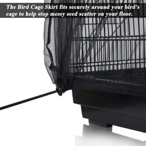 img 1 attached to 🐦 SYOOY Birdcage Cover Seed Catcher: Universal Nylon Mesh Parrot Cage Net Skirt - Extra Large Black Cover (Birdcage Not Included)