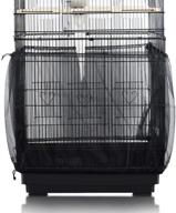 🐦 syooy birdcage cover seed catcher: universal nylon mesh parrot cage net skirt - extra large black cover (birdcage not included) logo