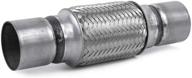 exhaust flex pipe rp remarkable power, rk7540-2.25&#34; x 6&#34; - heavy duty stainless steel, 10&#34; ol logo