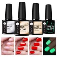 💅✨ matte base and luminous gel topcoat set - glow in the dark clear nail polish by ur sugar, ideal for salon & home diy logo