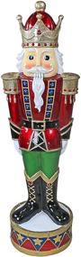 img 4 attached to 🎅 Illuminated LED Bavarian-Style Nutcracker Soldier Statue - Festive Holiday Decorative Figure - The Nutcracker Figures