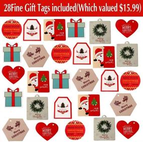 img 2 attached to 🎁 Vadeture 28 Christmas Bags: Festive Kraft Prints in Assorted Sizes for Xmas Bags, Party Favors, and Holiday Wrap Décor with Tissue Papers and Tags