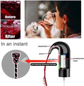 img 3 attached to 🍷 HEYPORK Electric Wine Aerator Decanter with Automatic Dispenser, Filter & Aeration Pourer Spout for Bottles - Red and White Wine Accessories for Enthusiasts, Including Vacuum Wine Stopper (Lucky Black)