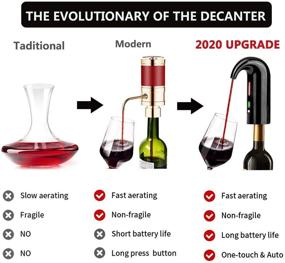 img 2 attached to 🍷 HEYPORK Electric Wine Aerator Decanter with Automatic Dispenser, Filter & Aeration Pourer Spout for Bottles - Red and White Wine Accessories for Enthusiasts, Including Vacuum Wine Stopper (Lucky Black)