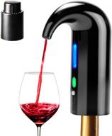 🍷 heypork electric wine aerator decanter with automatic dispenser, filter & aeration pourer spout for bottles - red and white wine accessories for enthusiasts, including vacuum wine stopper (lucky black) logo