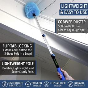 img 2 attached to 🧹 EFFECTIVE EVERSPROUT 3-Stage Aluminum Pole Cobweb Duster Combo: 1.5-to-4 Ft Reach with Soft Bristles, Lightweight, Indoor & Outdoor Use, Hand Packaged