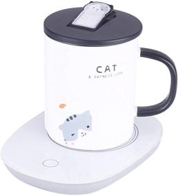 img 2 attached to ☕ White Coffee Cup Warmer with Automatic Shut Off and Touch Screen Switch for Warming up Coffee, Milk, or Water