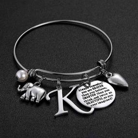 img 3 attached to M MOOHAM Engraved Initial Charm Bracelet for Women Girls - Elephant Llama Pineapple Horse Gifts. Upgrade Your Jewelry Collection with Enchanting Quote Charm Bracelet Gifts.