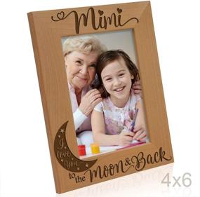 img 2 attached to 🌙 KATE POSH - Mimi I Love You to The Moon and Back Engraved Natural Wood Picture Frame for Grandma Gifts - Grandparent's Day Special! (4x6-Vertical)