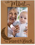 🌙 kate posh - mimi i love you to the moon and back engraved natural wood picture frame for grandma gifts - grandparent's day special! (4x6-vertical) логотип