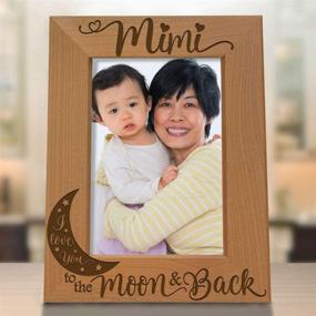 img 1 attached to 🌙 KATE POSH - Mimi I Love You to The Moon and Back Engraved Natural Wood Picture Frame for Grandma Gifts - Grandparent's Day Special! (4x6-Vertical)