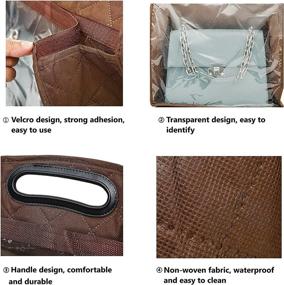 img 2 attached to 👜 YEHAM Handbag Storage Dust Cover: 3 Sizes of Hanging Closet Organizer for Purse - Brown