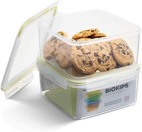 img 3 attached to Komax Biokips Large Food Storage Container: Airtight 169 oz. Cookie Container 🍪 for Chips, Flour, Bulk or Dry Food - Space Saving, Stackable, BPA Free