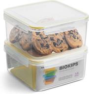 komax biokips large food storage container: airtight 169 oz. cookie container 🍪 for chips, flour, bulk or dry food - space saving, stackable, bpa free логотип