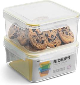 img 4 attached to Komax Biokips Large Food Storage Container: Airtight 169 oz. Cookie Container 🍪 for Chips, Flour, Bulk or Dry Food - Space Saving, Stackable, BPA Free