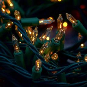 img 3 attached to WATERGLIDE Christmas String Lights: UL Certified Incandescent Clear Mini Green Wire Fairy Light for Outdoor or Indoor Xmas Tree Decoration – 150 Lights, 120V