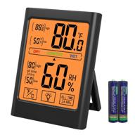 accurate black room thermometer with humidity meter and 🌡️ temperature monitor - digital hygrometer indoor thermometer for precise climate control logo
