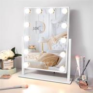 💄 enhance your beauty routine with the kotdning large vanity mirror - hollywood lighted makeup mirror with dimmable led bulbs for a stunning dressing room & bedroom ambiance, in elegant white логотип