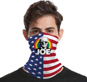 img 1 attached to Pack of 5 Reusable American Flag Bandanas with Breathable Balaclava for Outdoor Sports - Includes 1 Seamless Face Scarf