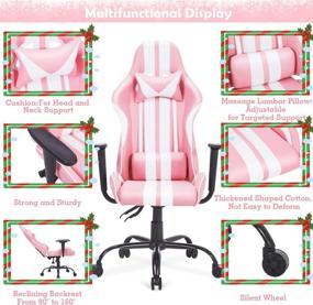 img 1 attached to Get Comfy and Game on with the Ferghana Pink Gaming Chair - The Perfect Christmas Gift for Gamers of All Ages!