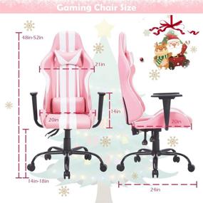 img 3 attached to Get Comfy and Game on with the Ferghana Pink Gaming Chair - The Perfect Christmas Gift for Gamers of All Ages!