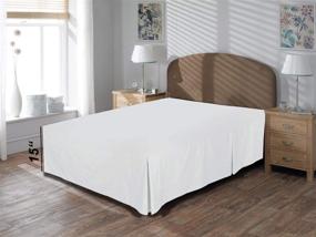 img 1 attached to 🛏️ SPAY Linen Luxury Bed Skirt - Premium Cal-King Size with 16 Inch Drop, White 100% Cotton - Luxurious, Easy to Wash - Tailored Drop, Wrinkle & Fade Resistant