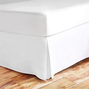 img 4 attached to 🛏️ SPAY Linen Luxury Bed Skirt - Premium Cal-King Size with 16 Inch Drop, White 100% Cotton - Luxurious, Easy to Wash - Tailored Drop, Wrinkle & Fade Resistant