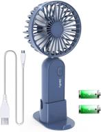 🔵 viinffu handheld fan: portable personal fan with adjustable 3 speeds, long-lasting 4000mah battery, 10 hour runtime - usb mini cooling fan for indoor/outdoor use (dark blue) logo