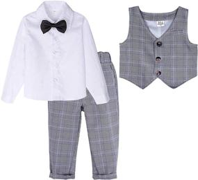 img 3 attached to Stylish Toddler Wedding Gentleman Outfit for Boys - High-Quality Clothing