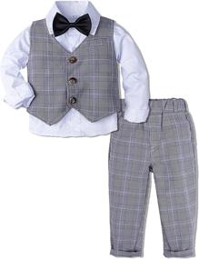 img 4 attached to Stylish Toddler Wedding Gentleman Outfit for Boys - High-Quality Clothing